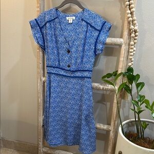 Vintage Inspired Monteau Blue Floral Dress size small